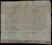 Confirmación de Martín I de un privilegio de Pedro IV relativo al pleito que mantenía con Toda Pérez de Luna, depositaria de los bienes de Lope Fernández de Luna, incluidos los castillos y villas de Borja, Aranda y Alagón