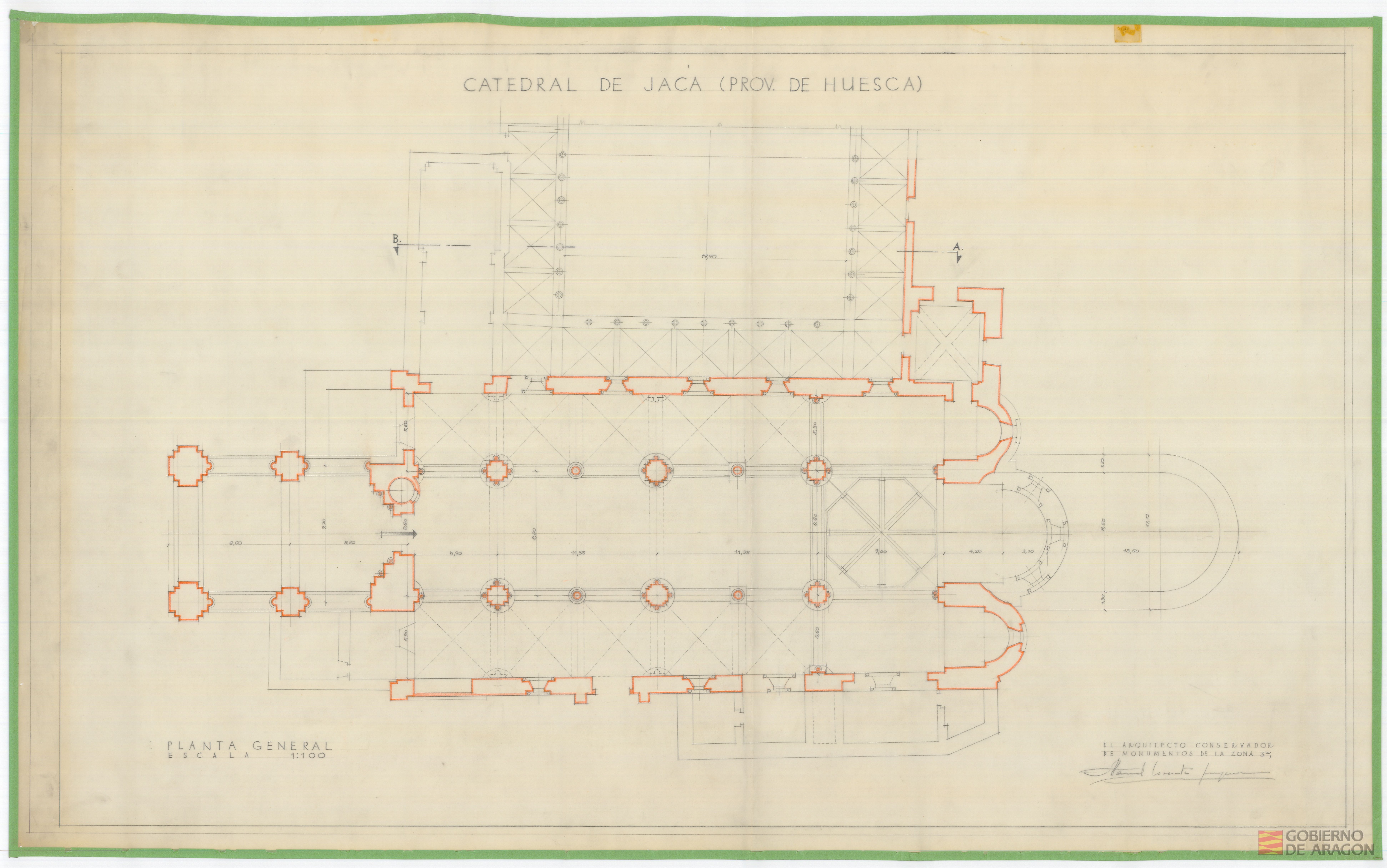Catedral de Jaca (provincia de Huesca). Planta general. Jaca