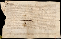Sentencia de Gabriel Rovira, canónigo de la diócesis de Lérida sobre la elección de la persona que debe ocupar la ración que quedó vacante tras la muerte de su beneficiario Miguel Pan y Vino, abad del Monasterio de Alfaro,
