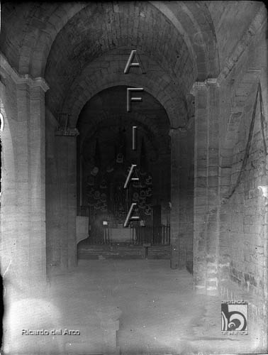 Ermita de Santa María. Vista de la nave y el altar. Ricardo del Arco y Garay. Chalamera. Bajo Cinca