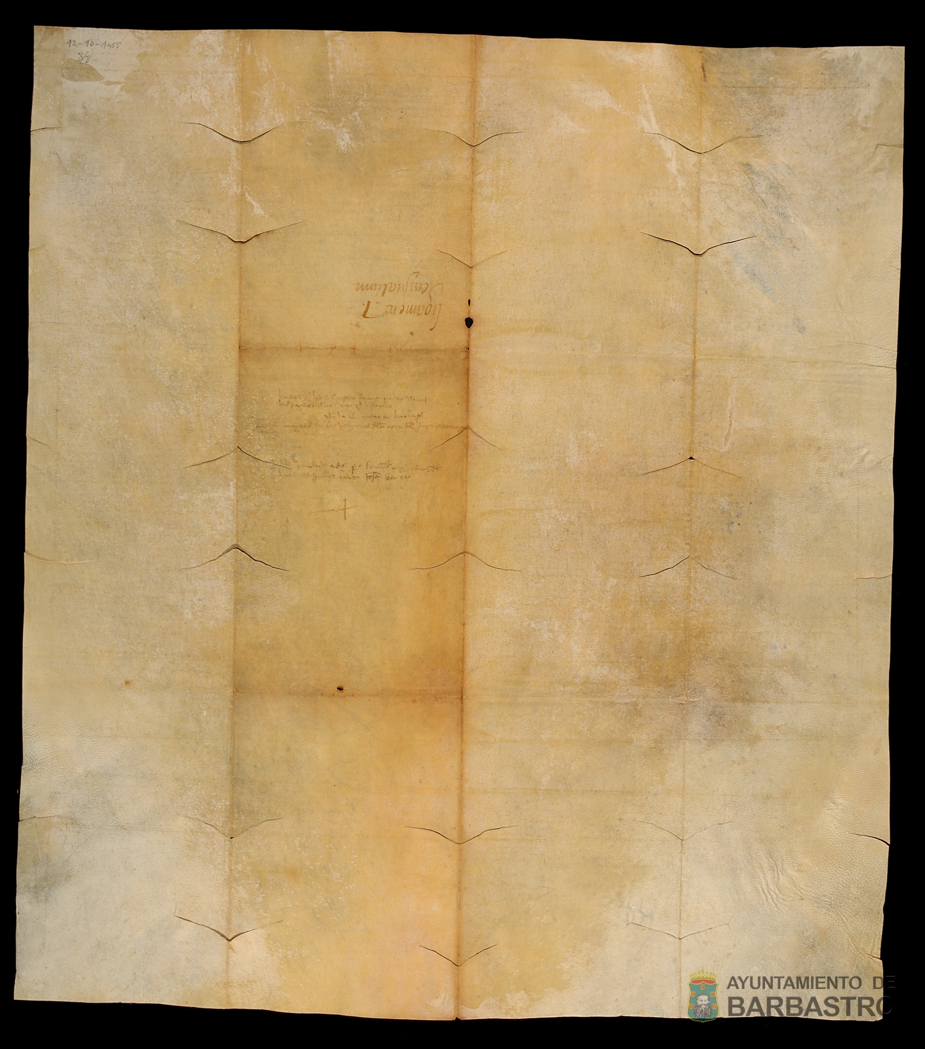 Censal vendido por el Concejo de Barbastro a Manuel Lunell de 1000 sueldos jaqs. de suerte principal y 65 sueldos de pension anual pagadera por el dia de San Miguel de septiembre.