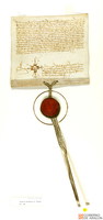 Carta de Benedicto Saliellas, canónigo, vicario y visitador general de la diócesis de Zaragoza, ordenando la ejecución del testamento de Juan Gil de Visiedo