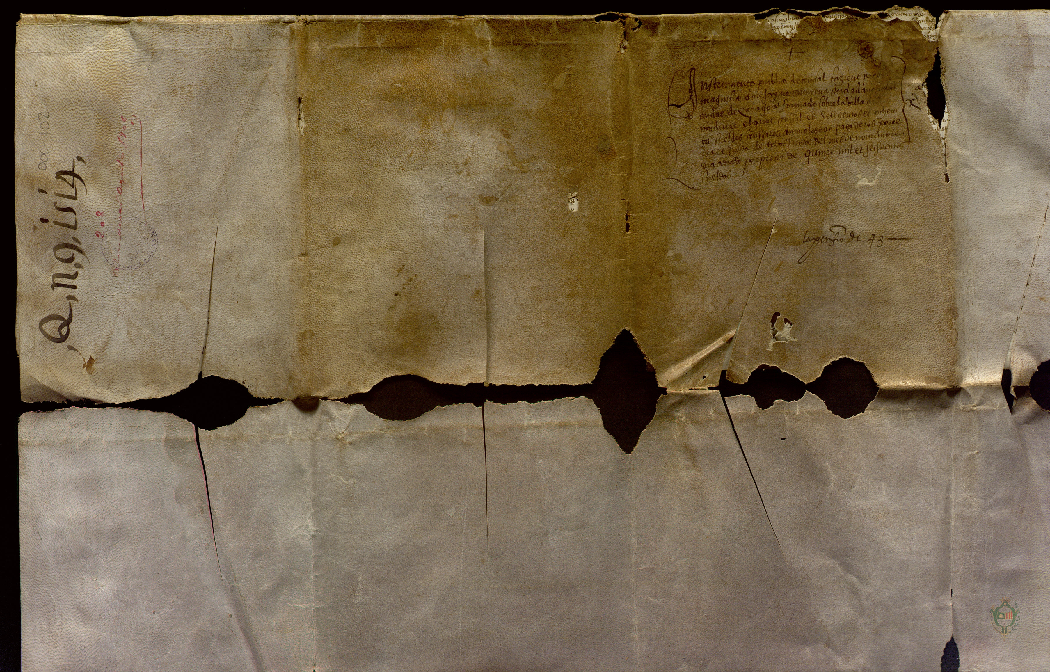 El concejo de Almudévar vende a Jaime de Cariñena, ciudadano de Zaragoza, un censal de 786 sueldos jaqueses de renta anual, por precio de 15.600 sueldos.