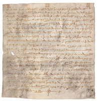 Acta realizada por Pedro Burau, notario de Cantavieja, del amojonamiento de los términos de Cantavieja y Tronchón realizado por los jurados de ambos pueblos, reunidos en la Ombría de Palomita, por orden de Berenguer de San Just, maestre del Temple