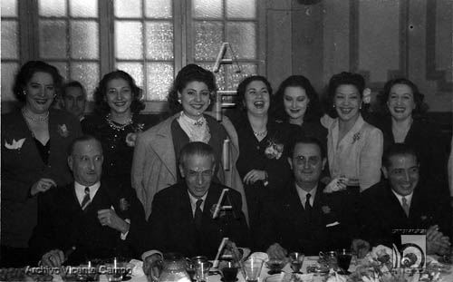 Homenaje a Daniel Montorio. Autoridades y vedettes en el banquete. José Oltra Mera. Huesca