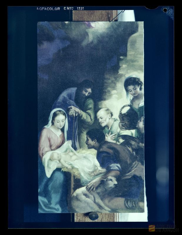 Reproducción en papel del cuadro "La adoración de los pastores" de Bartolomé Esteban Murillo