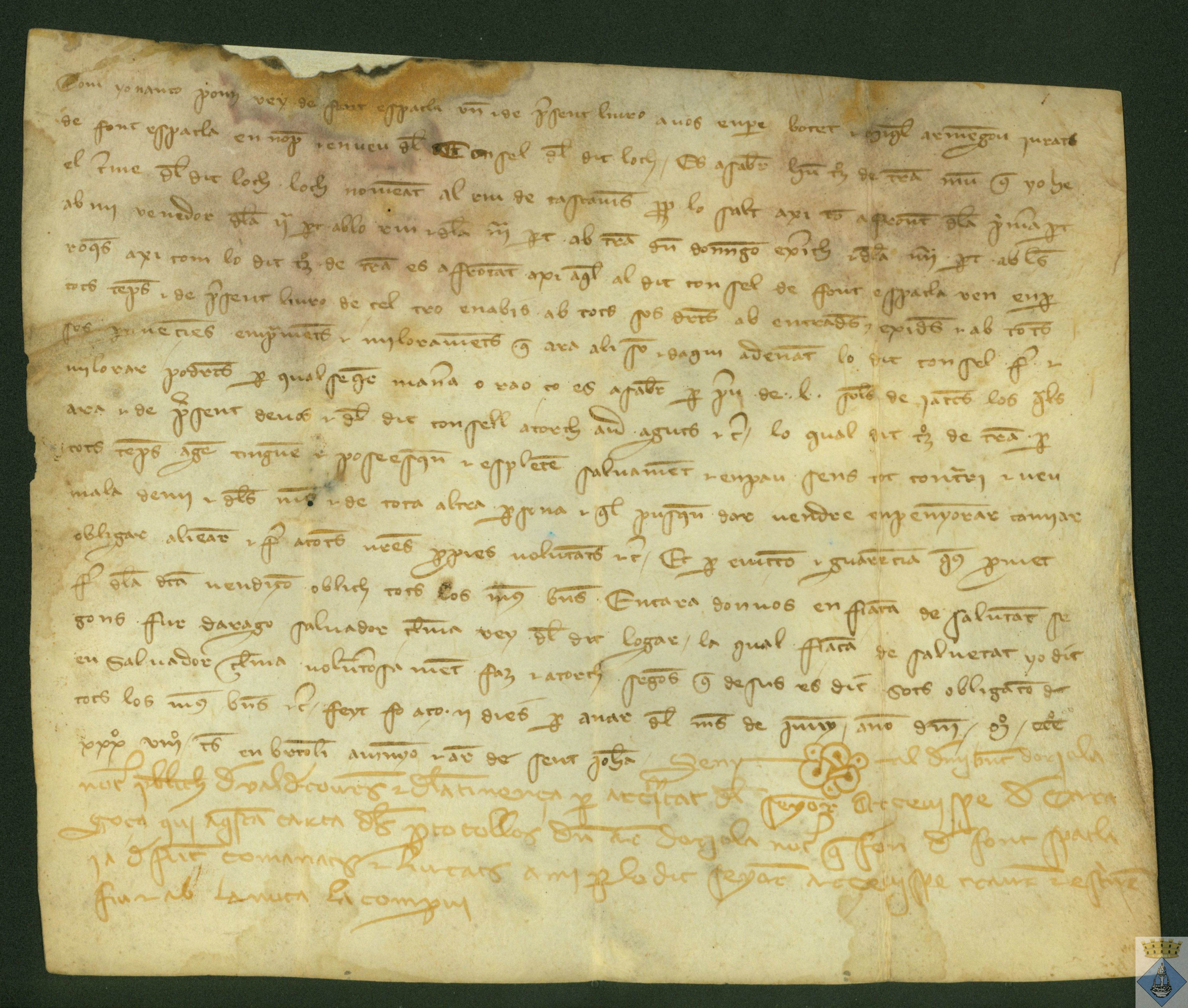 Carta de venta que Antonio Pormi hace al Concejo de Fuentespalda de una pieza de tierra, por precio de 50 sueldos.
