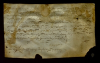 Jeudi Galluf, judío, procurador de Jusef Galluf, reconoce haber recibido de la villa de Almudévar la cantidad de 99 sueldos jaqueses, de los 654 que se le debían