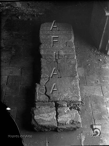 Monte Cillas. Restos de un mosaico romano. Ricardo del Arco y Garay. Coscojuela de Fantova. Somontano