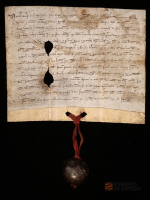 El infante Pedro de Aragón (Pedro III) toma bajo su protección al monasterio de Santa Cruz de la Serós