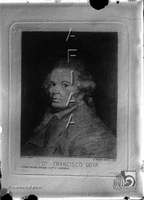 Fotografía de un retrato de Francisco de Goya. Ricardo del Arco y Garay