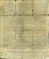 Sentencia del veguer de Lérida confirmando y obligando a la pena del <i>Terç</i> los censales que el concejo de Fraga había vendido a cuatro particulares de Lérida con una renta total de 1.000 sueldos jaqueses anuales