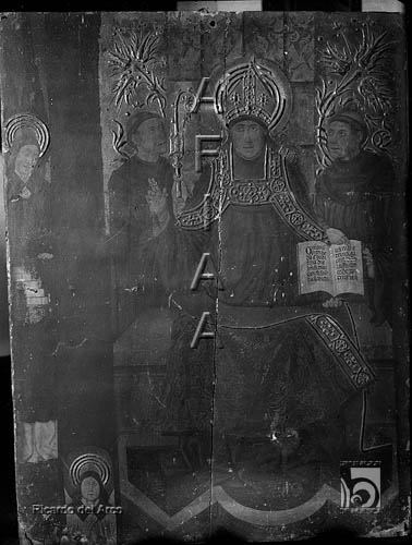 Tabla principal del retablo de san Victorián y san Benito. Ricardo del Arco y Garay. Graus. Ribagorza