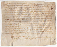Bartolomé de San Román, vecino de Zaragoza y comisario del abad de San Juan de la Peña, reconoce recibir del concejo de Tronchón 462 sueldos jaqueses por su trabajo en un pleito relativo al reparto de las cargas entre los brazos de los prelados, de la iglesia y de los nobles