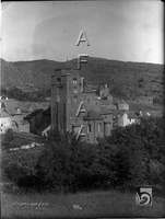 Vista de la población y de la iglesia de Santa María. Ricardo del Arco y Garay. Santa Cruz de la Serós