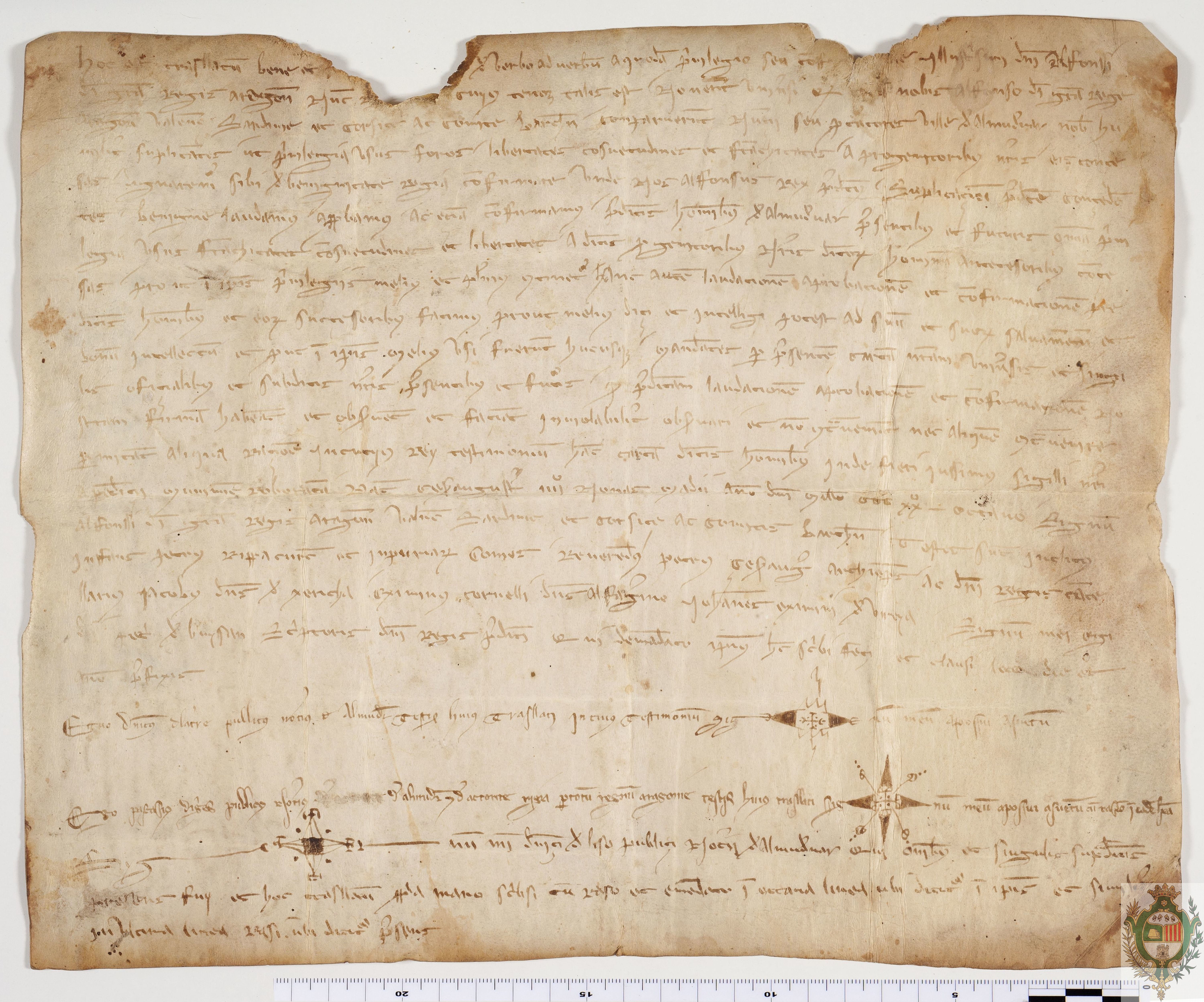 Alfonso IV, rey de Aragón, confirma a los habitantes de Almudévar todos los privilegios, franquicias y libertades concedidos por sus ancestros