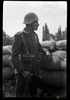 Cabo del Regimiento de Infantería nº 22 montando guardia en un parapeto de sacos terreros en los alrededores de Sigüenza. Manuel Coyne Buil