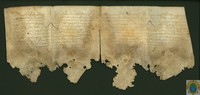 Censal por el que los vecinos de la Fresneda se comprometen a pagar a un matrimonio de Ráfales la cantidad de 500 sueldos jaqueses de censo a cambio de las tierras y viñas vendidos por dicho matrimonio al Concejo de La Fresneda