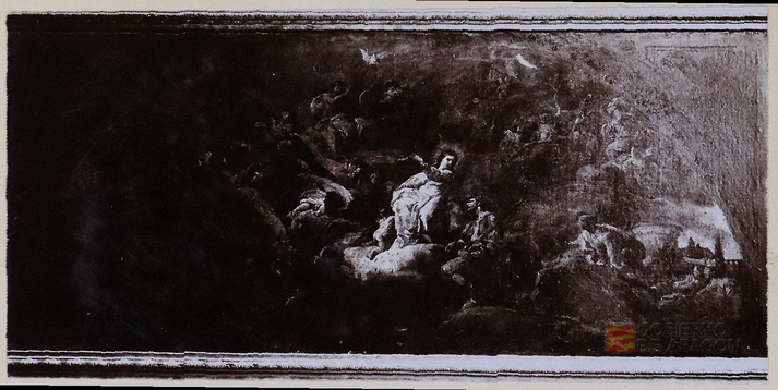 "Zaragoza - Pinturas murales del Pilar - Cúpula de la Santa Capilla. Velazquez"