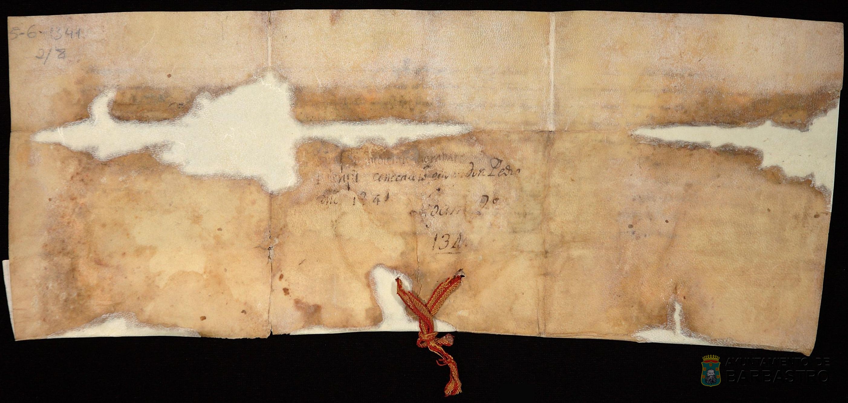 Pedro IV "el Ceremonioso" exime a los vecinos de Barbastro durante tres años del pago del maravedí por los daños causados por la sequía y las inundaciones producidas por la crecida del río Ancho.