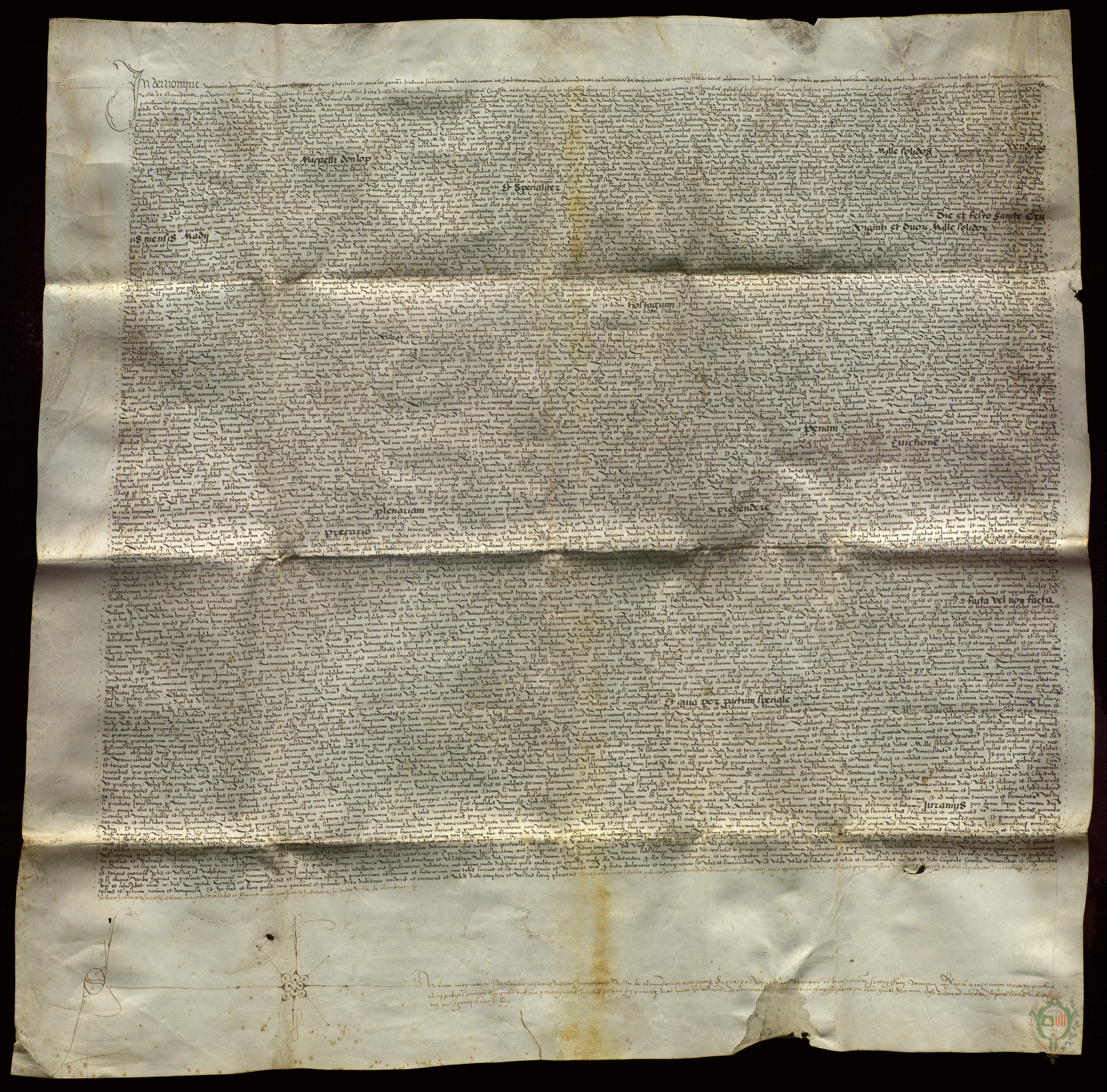 El concejo de Almudévar vende a Miguel Donlope un censal de 1.000 sueldos jaqueses anuales por precio de 22.000 sueldos