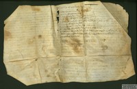 Documento emitido por el prior de Roda sobre algunos impuestos que se cobraban en el priorato, sobre el que se escriben algunas cuentas sobre el precio de la carne