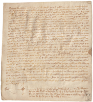 El Concejo de Tronchón confiesa deber a D. Guillermo de Tudela, ahora vecino de Alcañiz, 1.680 sueldos en pago del préstamo que les hizo
