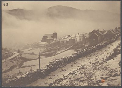 "Vista del pueblo de Ansó - Km. 58 de la carretera de La Peña a Ansó". Martín Luesma Vallestín