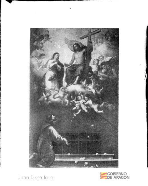 Grabado con escena religiosa. Juan Mora Insa