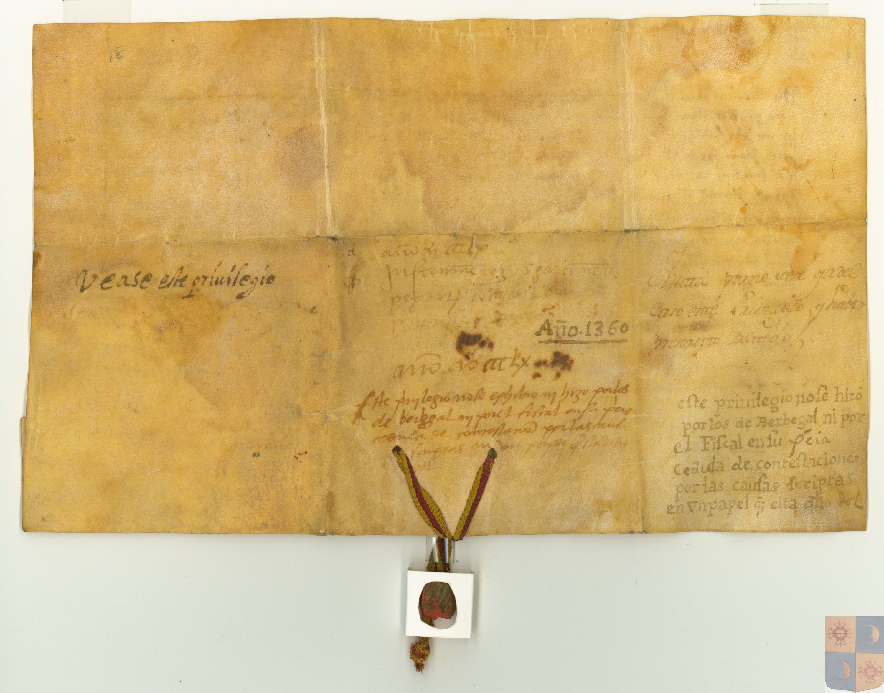 Privilegio otorgado por la reina Leonor, madre del infante Martín, a la villa de Berbegal.