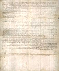 Testamento de Martín Pérez de Novales,señor de Argavieso y de Ballestar,por el que deja a su hijo Martín Pérez de Novales el castillo y lugar de Argavieso