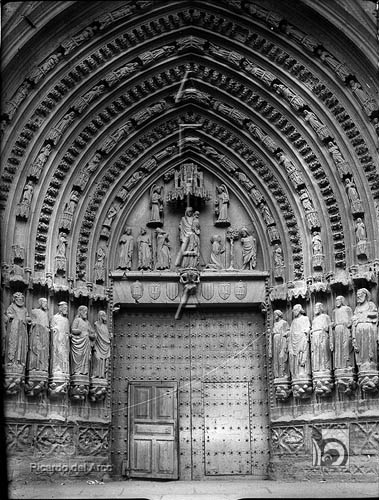 La catedral. Portada principal. Ricardo del Arco y Garay. Huesca. Hoya de Huesca