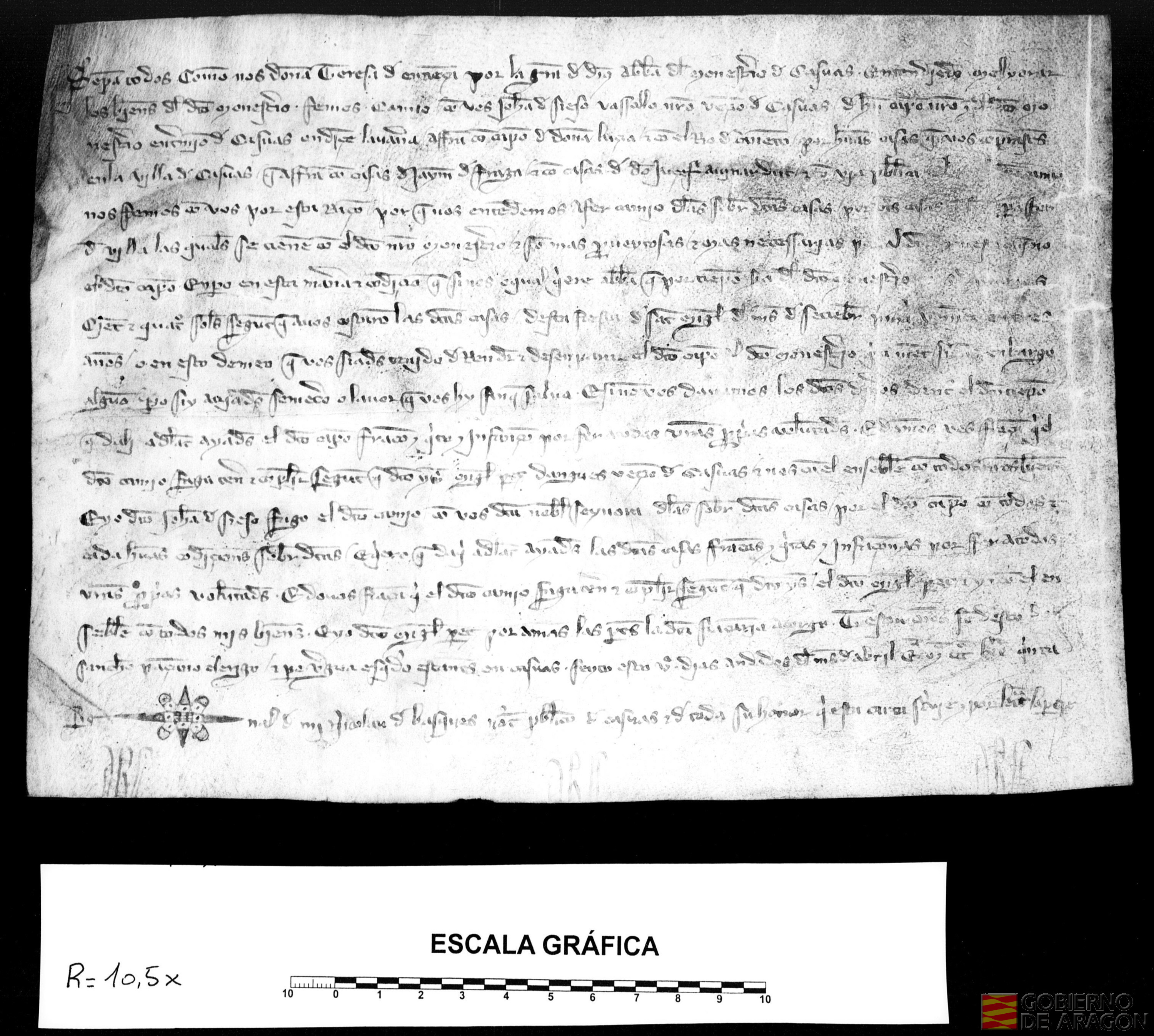 Teresa Gombaldo de Entenza, abadesa de Casbas, permuta con Juan de Sieso, vecino de Casbas de Huesca, una tierra en la partida de Lavanera por unas casas, en ambos casos en el término de Casbas de Huesca