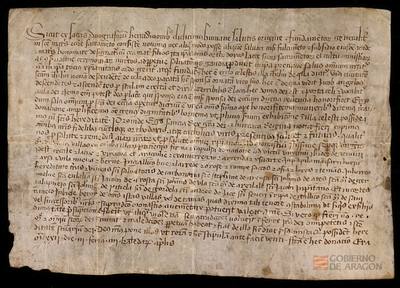Sancho Garcés II Abarca y la reina Urraca conceden al monasterio de Santa Cruz de la Serós diversos pueblos, bienes y posesiones