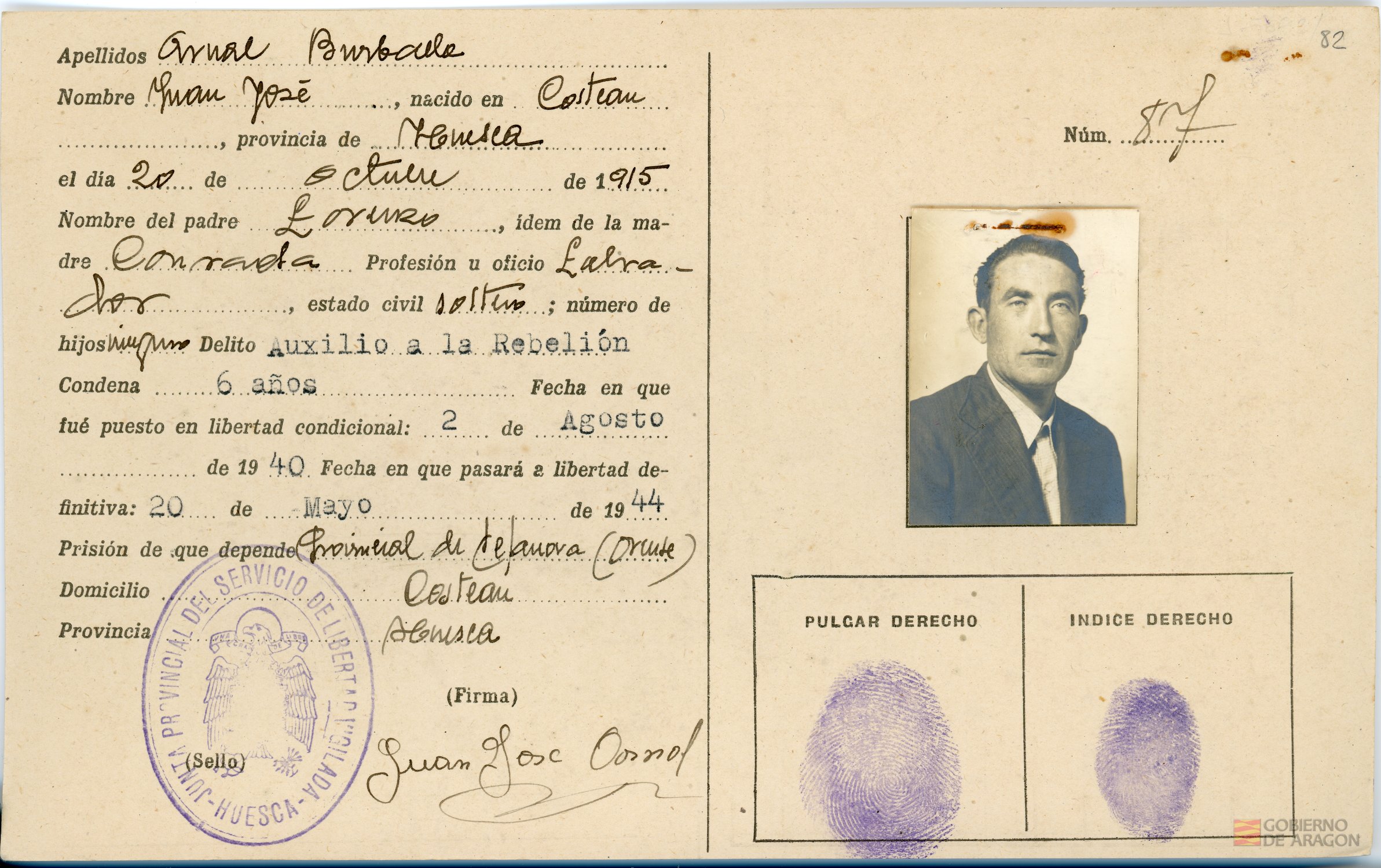 Arnal Burbaela (?), Juan José. Costean