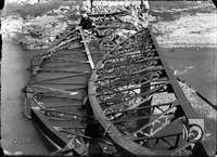 "Destrozos de la guerra. Puente". José Oltra Mera. Sariñena