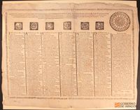 Reverso del Almanake y kalendario para el año del Señor de 1734. Con las fiestas movibles, Santos de cada dia, y fiestas de guardar, conforme la bula de ... Urbano VII