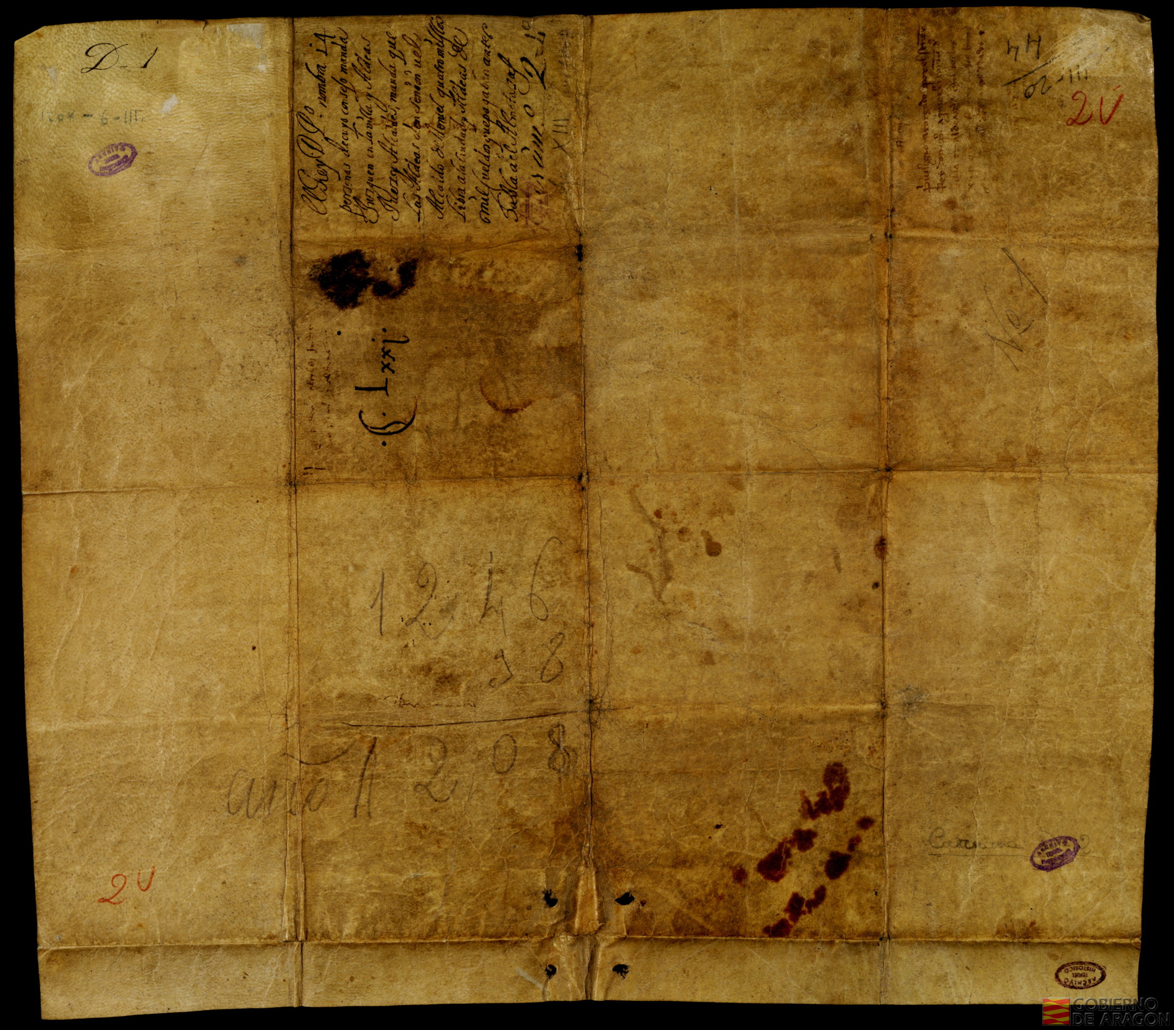 Privilegio del Rey Pedro II por el que nombra a 14 personas y al juez de Teruel Vela Martín, para juzgar en Teruel y en sus aldeas. Ordena que se nombren en cada aldea dos hombres buenos para investigar los hechos buenos y malos. Libra a la villa y aldeas de los 1.000 sueldos que pagaban y que el consejo de las 14 personas, tengan pleno poder sobre el Almutazaf y la Almutazafía