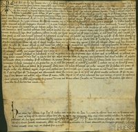 Pedro I, rey de Aragón y Navarra, dota la Catedral de Huesca, antigua mezquita mayor de la ciudad, el día de su dedicación por los arzobispos y obispos Bereguer de Tarragona, Amado de Burdeos, Pedro de Pamplona, Fulcón de Barcelona, Sacho de Lescar y Pedro de Huesca