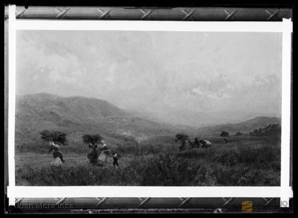 ¿Porteando leña¿ obra de Mariano Barbasán. Juan Mora Insa