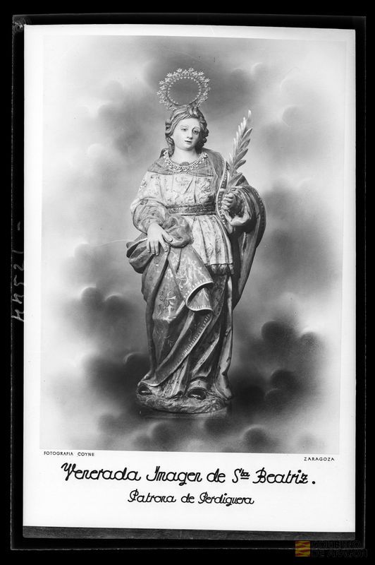 Estampa de Santa Beatriz, patrona de Perdiguera realizada por Fotografía Coyne