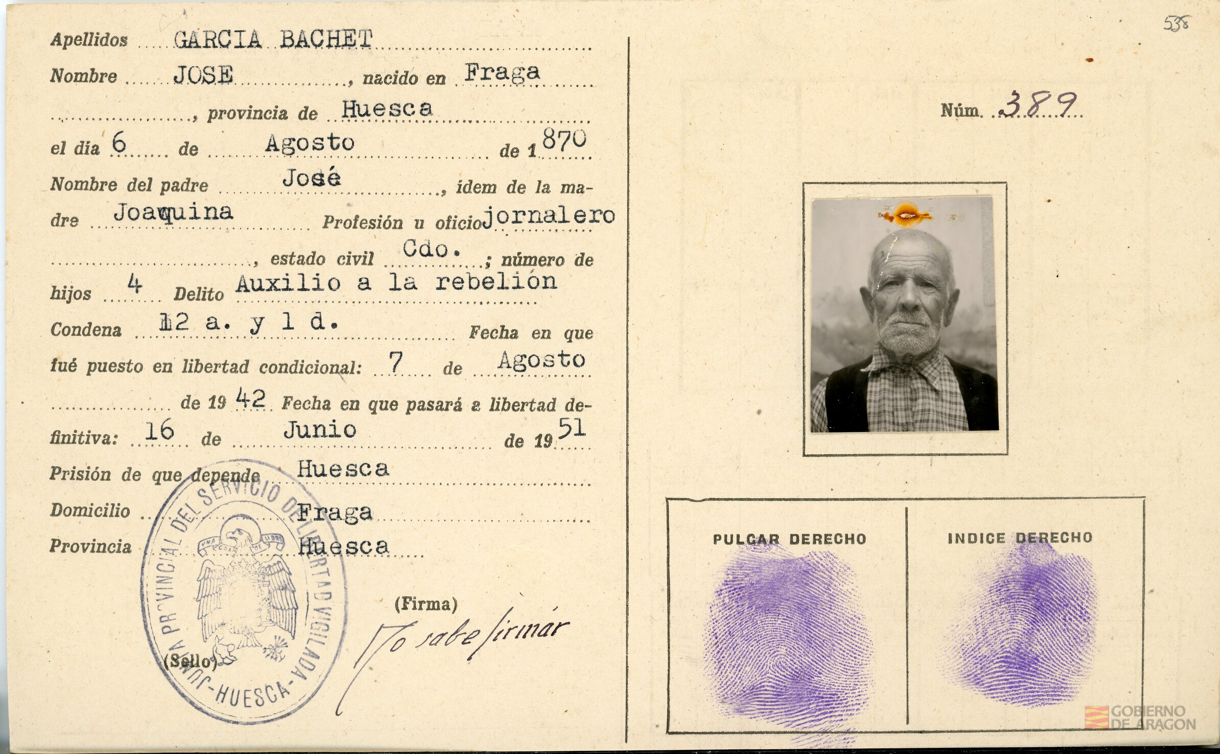 García Bachet, José. Fraga