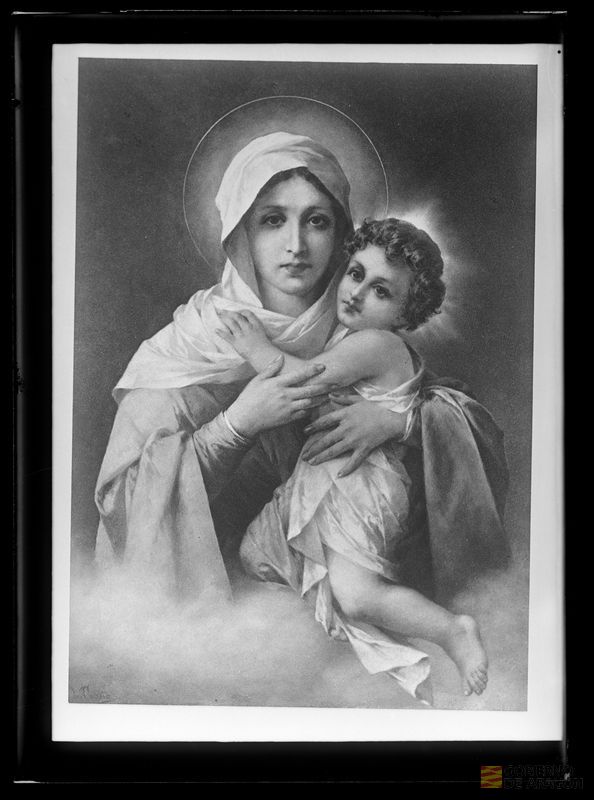 Estampa de la Virgen con el Niño Jesús