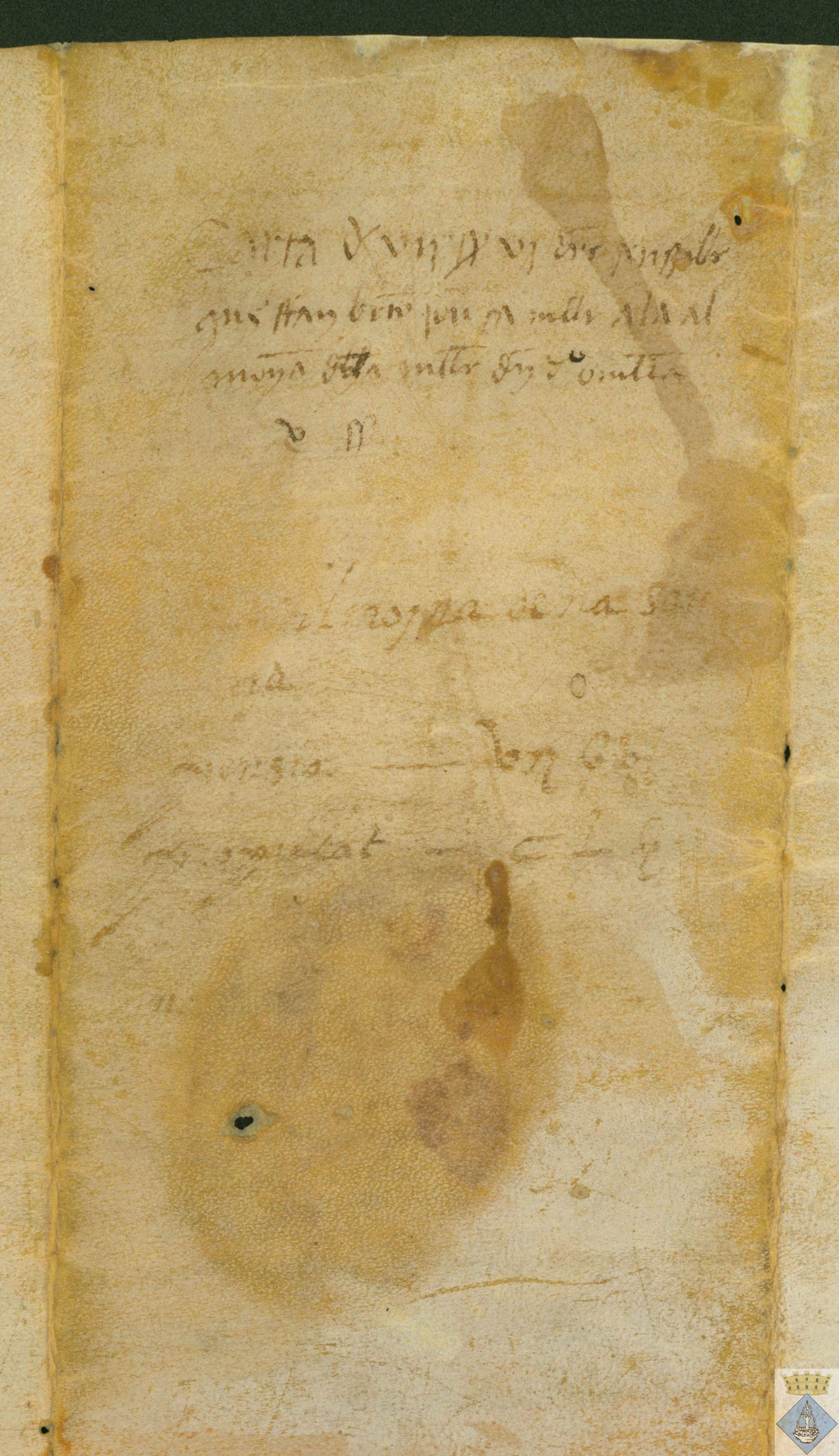 Carta censal que le hacen Bartolomé Jover y Antonia, su mujer, a la "almosna" de la señora de Omella, de 7 sueldos y 6 dineros con 150 sueldos en propiedad