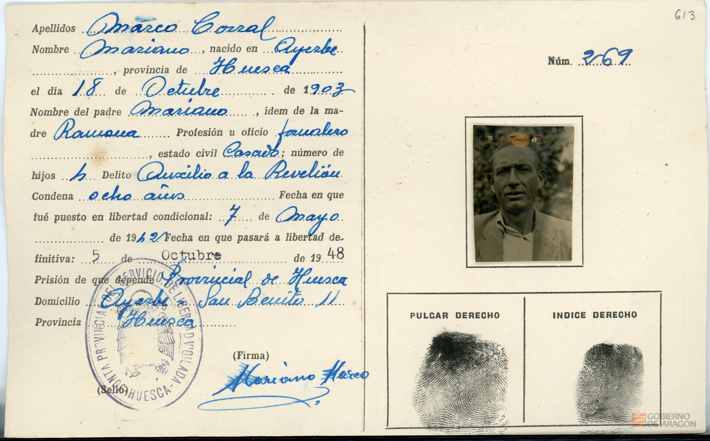 Marco Corral, Mariano. Ayerbe