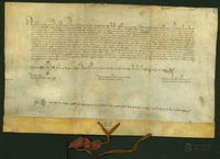 Juan I, rey de Aragón, y la reina Violante de Bar, su consorte, conceden a la ciudad de Jaca las pardinas de Esa y Claraco, con todos sus derechos y pertenencias, por los servicios prestados