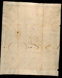 Censal vendido por el Concejo de Barbastro a favor de Lorenzo Bernard de 200 sueldos jaqueses de pension anual por 4000 sueldos jaqueses de propiedad pagaderos el dia de la fiesta de santa Maria Magdalena. Notº. Pedro Garces de Barrio