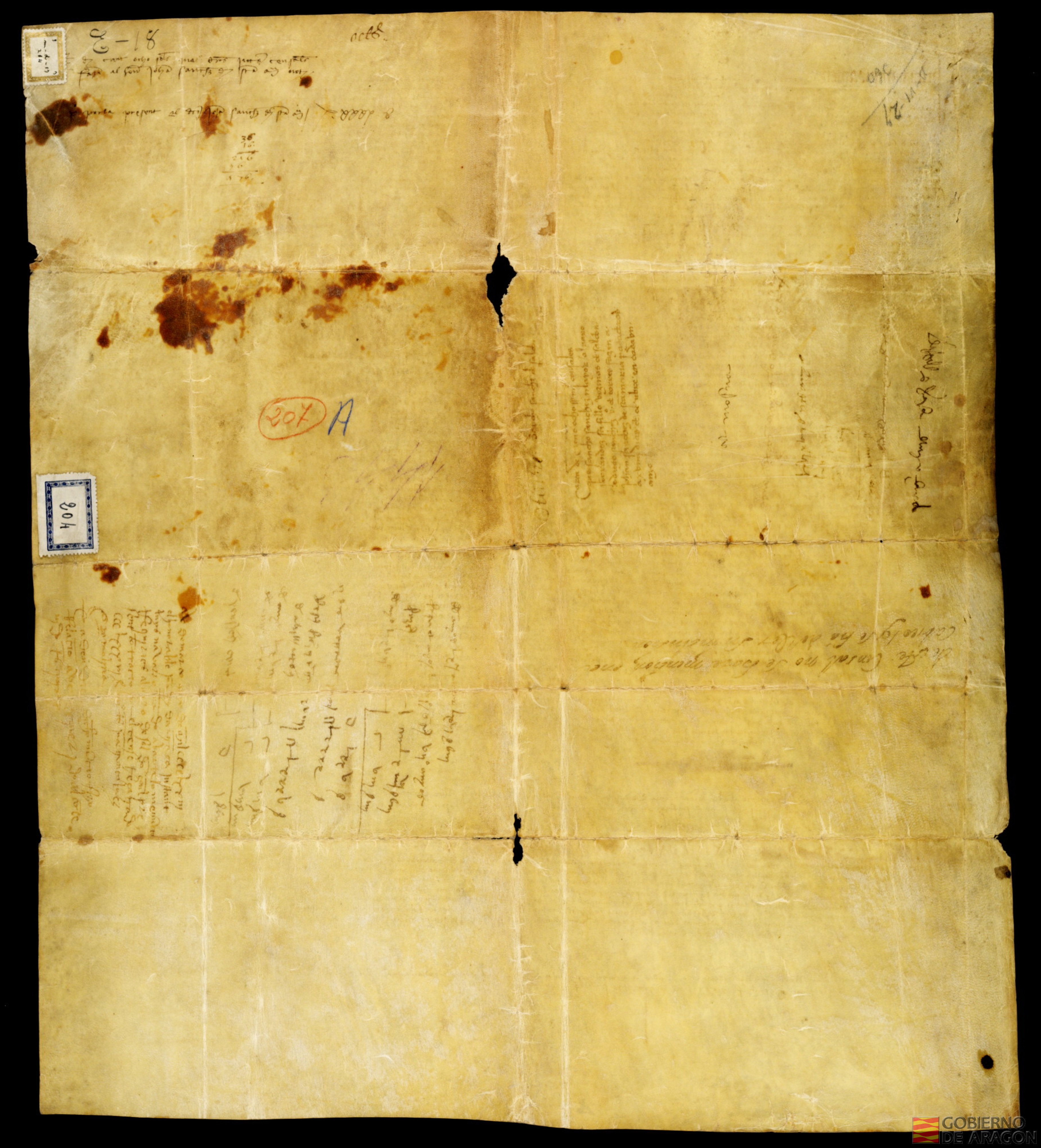 Carta de venta de un censo anual de 108 sueldos, 4 dineros, otorgada por Sancho Sánchez y Álvaro Fernández, vecinos de Saldón, en favor de Juan Sánchez de Santamaría