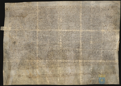 Sentencia de compromiso dada entre la villa de Benasque y el lugar de Liri sobre la montaña de la Corba por la que los segundos quedan obligados a pagar anualmente herbaje a Benasque