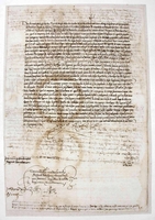 Fernando II escribe a los jurados de la ciudad de Barbastro para que restituyan a Pedro Foncillas, Miguel de Mozarabí, Juan de Bastarás, Miguel de Peniella y Marta Garcés, vecinos de dicha ciudad, ciertos patios y palancas que tenían fuera de la muralla de la ciudad, por donde se celebraban las ferias anuales